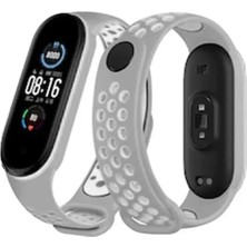 Aydogan's Ayd Xiaomi Mi Band 4 Spor Delikli Kordon - Gri-Beyaz