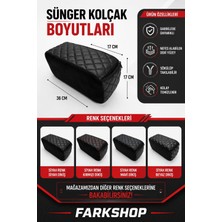 Fark Shop Peugeot E-308 Ile Uyumlu Özel Sünger Kolçak Siyah Deri Siyah Dikişli