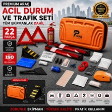 Point Marketing Araç Muayene Uyumlu 22 Parça Acil Durum ve Profesyonel Trafik Seti  Turuncu ''onaylı Ce Belgeli''