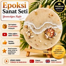 IQ ART by Natalie Epoksi Reçine Seti «SAHİL» – Deniz Temalı Premium Yaratıcılık Seti – Video Eğitimli Epoksi Reçine Kiti- Hobi Kiti, Epoksi Başlangıç Seti