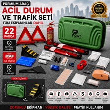 Point Marketing Araç Muayene Uyumlu 22 Parça Acil Durum ve Profesyonel Trafik Seti Yeşil ''onaylı Ce Belgeli''