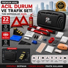 Point Marketing Araç Muayene Uyumlu 22 Parça Acil Durum ve Profesyonel Trafik Seti Siyah ''onaylı Ce Belgeli''