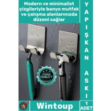 Wintoup #askı Banyo Mutfak Havlu Jilet Priz Tutucu Şık Çok Amaçlı Kendinden Yapışkanlı Paslanmaz Çelik Askı