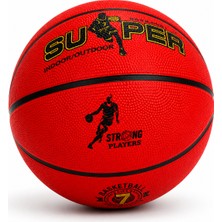 Kırmızı Basketbol Topu – Kaymaz Yüzeyli Dayanıklı Iç/dış Mekan Basket Topu 🏀