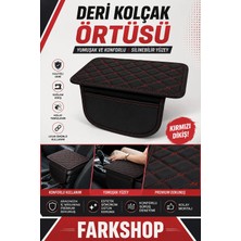 Fark Shop Leapmotor T03 400 Ile  Uyumlu Özel Siyah Deri Kırmızı Dikiş Kolçak Örtüsü