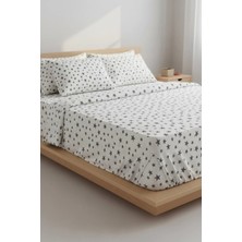 Erca Home Tekstil Ürünleri Ranforce Kumaş Yastıklı Lastikli Çift Kişilik Çarşaf Takımı/ 160 x 200 Beyaz