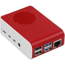Raspberry Pi 4b Abs LED Fanlı Soğutma Kasası — Kırmızı / Beyaz