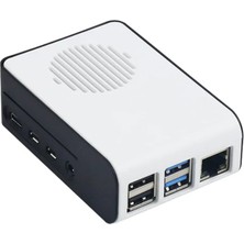 Raspberry Pi 4b Abs LED Fanlı Soğutma Kasası — Beyaz / Siyah