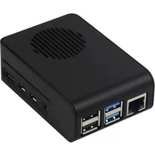 Raspberry Pi 4b Abs LED Fanlı Soğutma Kasası — Siyah