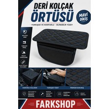 Fark Shop Toyota Camry Ile Uyumlu Özel Siyah Deri Mavi Dikiş Kolçak Örtüsü