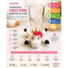 Generic Pawodi Hareketli Unicorn Bardak Altlığı 3D Baskı Şaşkın Unicorn Coaster Bardak Konunca Hareket Eden Dekoratif Kahve Çay Kupa Altlığı Masa Aksesuarı Hediye