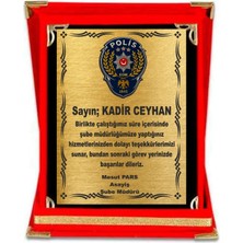 Polis Plaket Özel Plaket Kadife Plaket Kişiye Özel Plaket