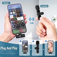 Eco Lounge Lightning Girişli Iphone Uyumlu Ikili Kablosuz Yaka Mikrofonu Youtube Facebook Tiktok Vlog