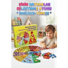 Farbu Oyuncak Küçük Dahiler Için Ingilizce Eşleştirme Oyunu: 41 Parça Eğitici Öğretici Şirin Hayvanlar Puzzle