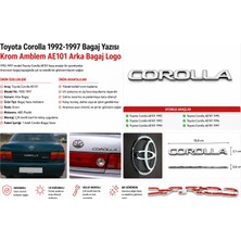 İTHAL Toyota Corolla Bagaj Yazısı Krom Amblem 1992-1997 AE101 Arka Bagaj Logo Uyumlu