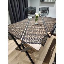 Yalıns Home Deniz- Modern Siyah Zemin Üzerıne Işlemeli Runner Set RUNNER:140X40 ŞÖMEN:95X40 PEÇETE:43X30
