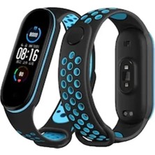 Gees Global Xiaomi Mi Band 4 Spor Delikli Kordon - Siyah-Mavi