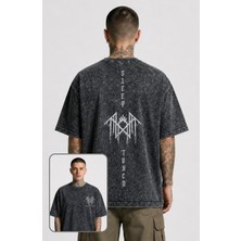 Fuddy Moda Unisex Oversize Rock Band Sleep Sırt Baskılı Yıkamalı Tişört