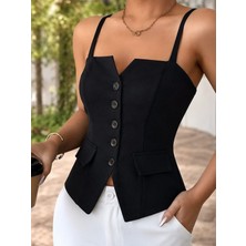 Alyn Wear Kadın Askılı Önü Döğmeli Atlas Bluz