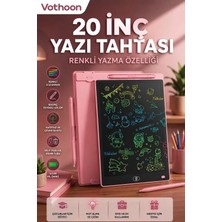 The Gencoo 20 Inc Renkli LCD Grafik Dijital Kalemli Çizim Tableti Yazı Tahta Not Yazma Eğitim Tableti Pembe