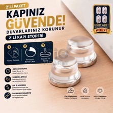 Gio Ticaret -2'li Kendinden Yapışkanlı Şeffaf Kapı Stoperi(4'lü Eşya Kaydırma ve Taşıma Aparatı Hediyeli) - Duvar Koruyucu Kapı Tamponu - Kapı Durdurucu - Vida Gerektirmez Güçlü Yapışkanlı Kapı Stopu
