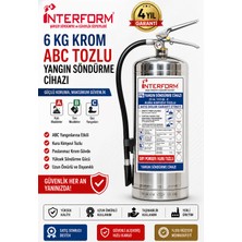 İnterform Interform 6 kg Krom Kaplama Abc Kuru Kimyevi Tozlu Yangın Söndürme Cihazı
