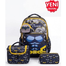 Alanç Gift Ultra Lüks Erkek Çocuk Suya Dayanıklı İlkokul Çantası Termal Beslenme, Kalemlik ve Cüzdan Aksesuarlı