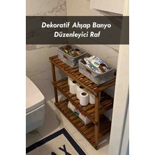Moola Ahşap Banyo Düzenleyici Raf , 3 Katlı Ahşap Çok Amaçlı Organizer