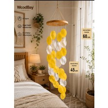 WoodBay Doğal Sedef Kabuklu Dekoratif Rüzgar Çanı – El Yapımı Balkon Bahçe Ev Dekoru 60 cm