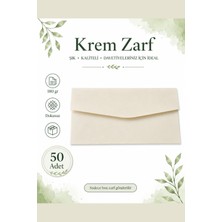 Vox Art Renkli Dokusuz Davetiye Zarfı 50 Adet 11*22CM 180GR (Baskısız Boş Zarf) Krem