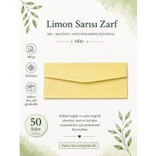 Vox Art Renkli Dokusuz Davetiye Zarfı 50 Adet 11*22CM 180GR (Baskısız Boş Zarf) Limon Sarısı