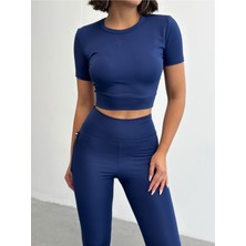 Opendo Bisiklet Yaka Body Crop T-Shirt
