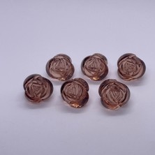Düğmece 6 Adet Plastik Çiçek Desenli Düğme (20MM)