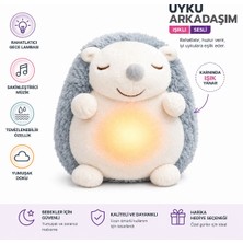 Peluş Kirpi Uyku Arkadaşı Işıklı Müzikli Gece Lambası Bebek Uyku Oyuncağı