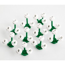 LEGO Orjinal Bitki Ağaç Parçaları: Çiçek: Flowers: 40 Parça Çiçek ve Bitki - 10 Adet Yeşil Bitki ve 30 Adet Beyaz Çiçekten Oluşur.