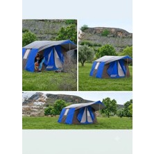 Zey Camping 2+0 Double 6 Kişilik Orman Şantiye Depo Çadırı Kapıda Sineklik Modelli Mavi