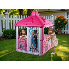 Dolu Barbie Temalı Çocuk Oyun Evi Elektronik Kapı Zili-Evcil Hayvan Kapılı-Açılır Kapanır Kapı ve Pencereli Bahçe Oyun Evi 122,5X110X104 cm