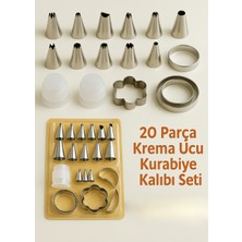 Empressco 20 Parça Paslanmaz Çelik Krema Ucu ve Kalıp Seti, Pasta ve Cupcake Süsleme
