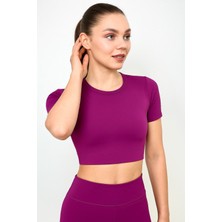 Opendo Bisiklet Yaka Body Crop T-Shirt