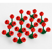 LEGO Orjinal Bitki Ağaç Parçaları: Çiçek: Flowers: 40 Parça Çiçek ve Bitki - 10 Adet Yeşil Bitki ve 30 Adet Kırmızı Çiçekten Oluşur.