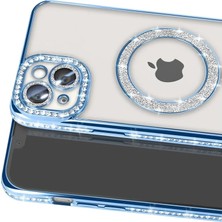 DS LLC Apple Iphone 15 Kılıf Joke Simli Magneticsafe Kılıf - Mavi