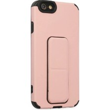 DS LLC Apple Iphone 6 Kılıf Mega Standlı Silikon - Pudra