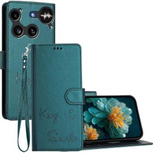 İmperiums Nothing Phone 3, Harf Desenli Premium Pu Deri Kapaklı Cüzdan Kılıf (Yeşil)