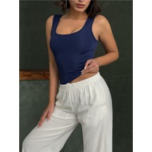Opendo Kare Yaka Kalın Askılı Body Crop (Kapsız)
