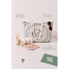 VarBiFırsat Tote Plaj Çantası, Fermuarlı Büyük Boy Alışveriş ve Günlük Omuz Çantası 50X30 cm