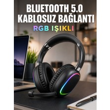 Hayat Store Bluetooth 5.0 Kablosuz Kulak Üstü Kulaklık Mikrofonlu Rgb Aydınlatmalı - Lisinya
