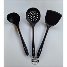 Empressco Yanmaz ve Yapışmaz Siyah Kevgir Spatula Seti, Pratik Kullanım Için Ideal