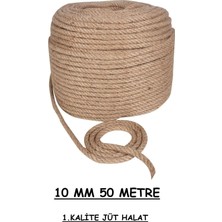Buççin Online Mağaza Jüt Halat 10 mm 50 Metre Ip Halat Hasır Ip Dekor Ipi Jüt Kendir Jüt Çuval Ipi 50 M