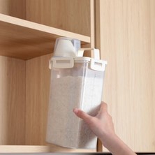 ForWhat Büro Ev Ofis Mutfağı Için 1800ML Kulplu Ölçü Kabı Kapaklı Bakliyat Saklama Kabı