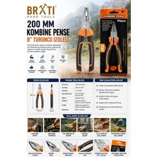 Buççin Online Mağaza 200 mm Kombine Pense 8'' Turuncu Izoleli